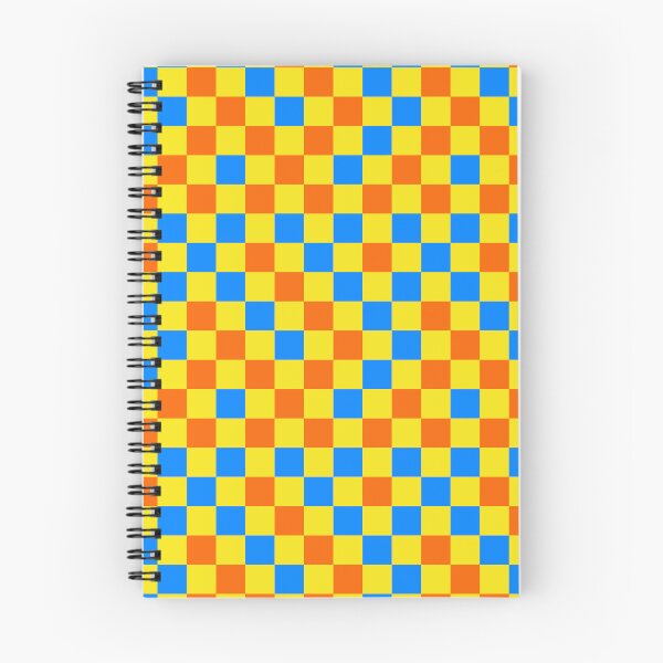 Item preview, Orange And Blue On Yellow Checkered Design designed and sold by PatternTitan.