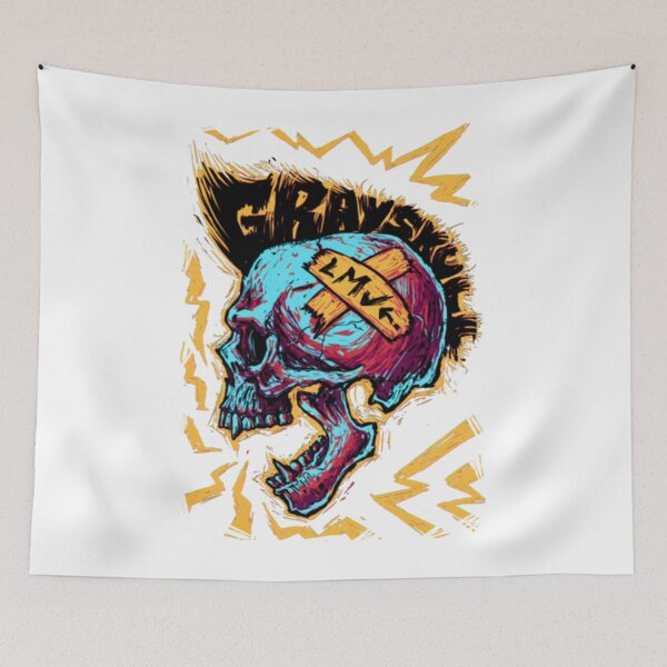 Item preview, screaming punk skull rock designed and sold by Ferrerousseau.