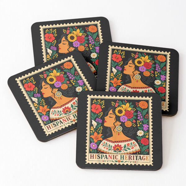 Item preview, Hispanic Heritage Month Flowers Stamp Latin American Women designed and sold by DunciOcukino.