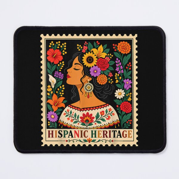 Item preview, Hispanic Heritage Month Flowers Stamp Latin American Women designed and sold by DunciOcukino.