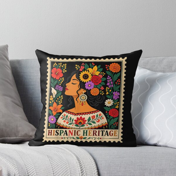 Item preview, Hispanic Heritage Month Flowers Stamp Latin American Women designed and sold by DunciOcukino.