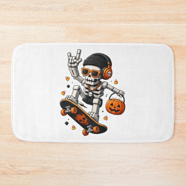 Item preview, Pixel Skeleton Skateboarding Halloween Fun designed and sold by Dmo3HarkoArt.