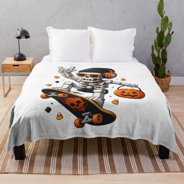 Item preview, Pixel Skeleton Skateboarding Halloween Fun designed and sold by Dmo3HarkoArt.