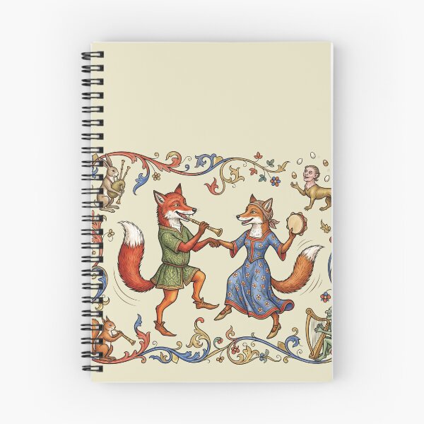 Item preview, The Alchemical Waltz: Medieval Fox and Vixen Folk Art Print designed and sold by FreiherrPK.