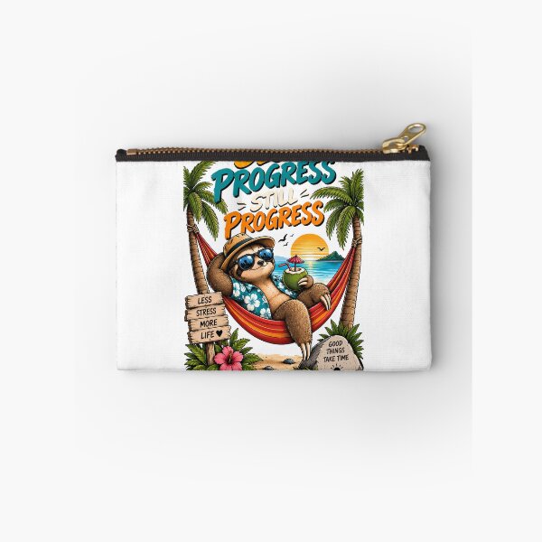 Item preview, Slow Progress Still Progress Funny Sloth Tropical Beach Motivational Design designed and sold by BDLuck2021.