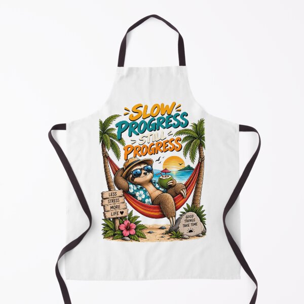 Item preview, Slow Progress Still Progress Funny Sloth Tropical Beach Motivational Design designed and sold by BDLuck2021.