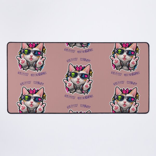 Item preview, Cosmic Cool Cat – Stay Wild Stay Cosmic Kawaii Cat Design designed and sold by Feminine Energy Studio .