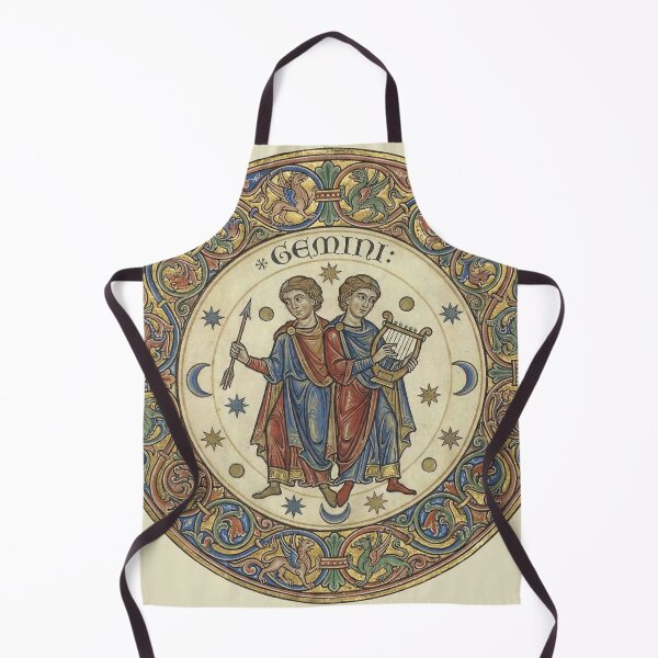 Item preview, The Split Soul: Medieval Gemini Zodiac Art Print designed and sold by FreiherrPK.