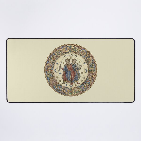 Item preview, The Split Soul: Medieval Gemini Zodiac Art Print designed and sold by FreiherrPK.