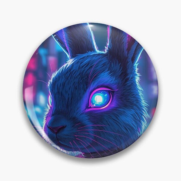 Item preview, Glowing Eye Cyberpunk Bunny in Hooded Jacket designed and sold by MarmaLoft.