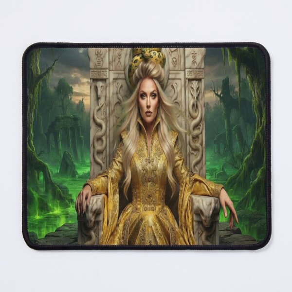 Item preview, Dark Forest Medusa Queen on Throne Fantasy Art designed and sold by AfresStudio.