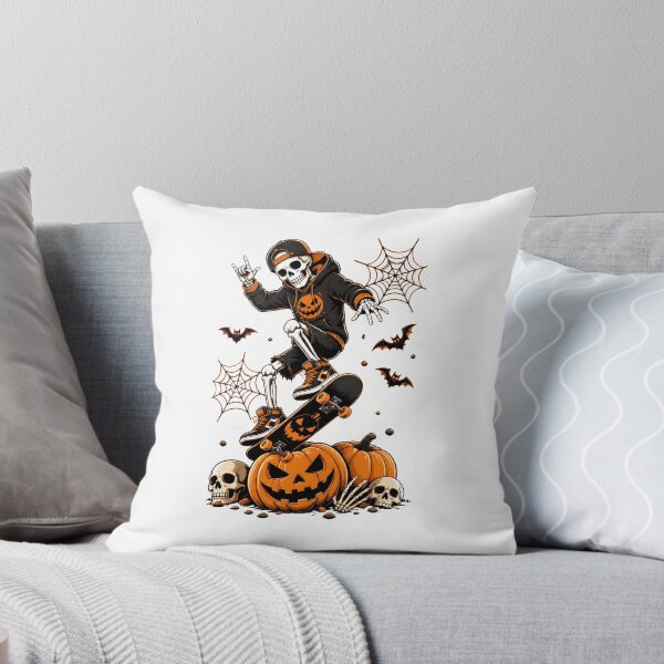 Item preview, Skeleton Skateboarding Player Halloween Pumpkins Spooky Art designed and sold by Dmo3HarkoArt.