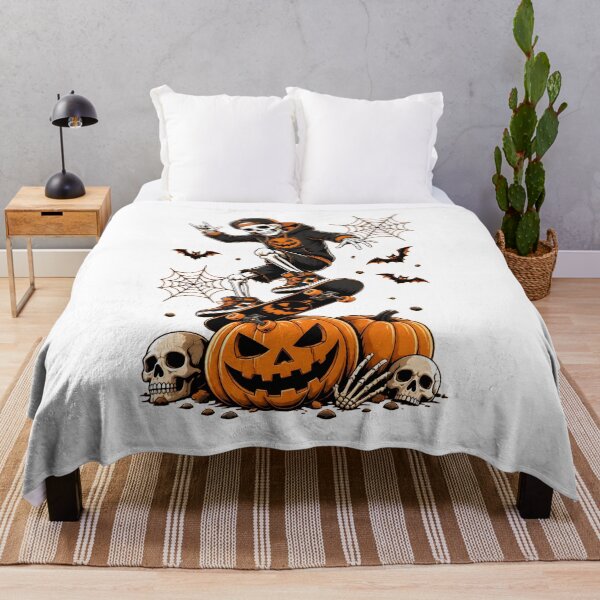 Item preview, Skeleton Skateboarding Player Halloween Pumpkins Spooky Art designed and sold by Dmo3HarkoArt.