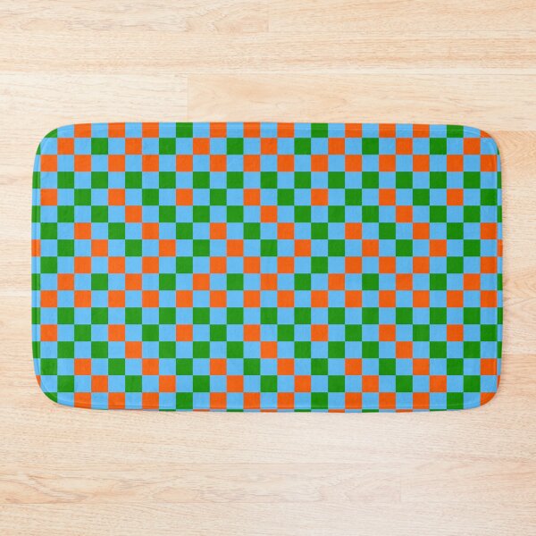 Item preview, Orange And Blue On Light Blue Checkered  Design   designed and sold by PatternTitan.