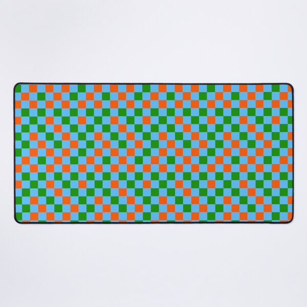 Item preview, Orange And Blue On Light Blue Checkered Design designed and sold by PatternTitan.