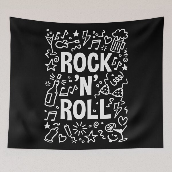 Artikelvorschau, Rock 'n' Roll (Musik / Party / Lustig / Scribble / White) entworfen und verkauft von Roderix.