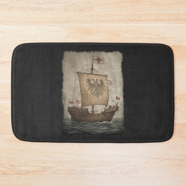 Item preview, The Salt-Cured Hull: Medieval Hanseatic Cog Art Print designed and sold by FreiherrPK.