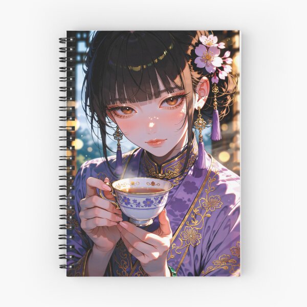 Item preview, Chestnut Haired Anime Girl in Tea House designed and sold by RGB-crayon.