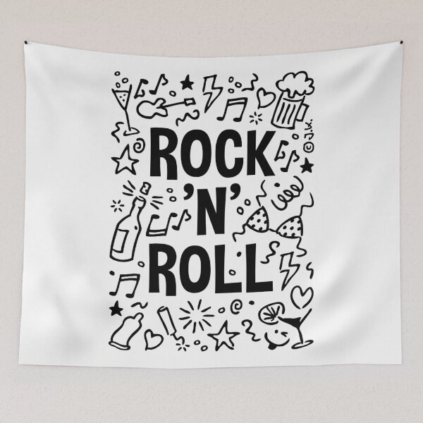 Item preview, Rock 'n' Roll (Music / Party / Funny / Scribble / Black) designed and sold by Roderix.
