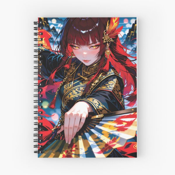 Item preview, Crimson Haired Warrior Anime Girl on Mountain Peak designed and sold by RGB-crayon.