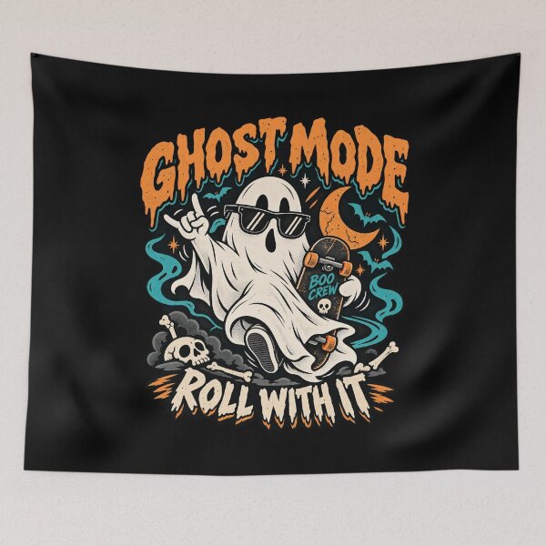 Item preview, Ghost Mode - Skateboarding Halloween designed and sold by SidTastic .