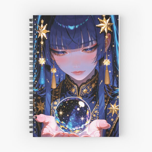 Item preview, Midnight-Haired Mystic Girl with Crystal Orb designed and sold by RGB-crayon.