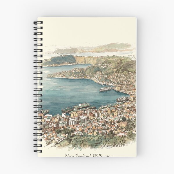 Item preview, The Wind-Swept Harbor: Vintage Wellington New Zealand Art Print designed and sold by FreiherrPK.