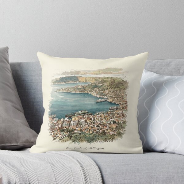 Item preview, The Wind-Swept Harbor: Vintage Wellington New Zealand Art Print designed and sold by FreiherrPK.