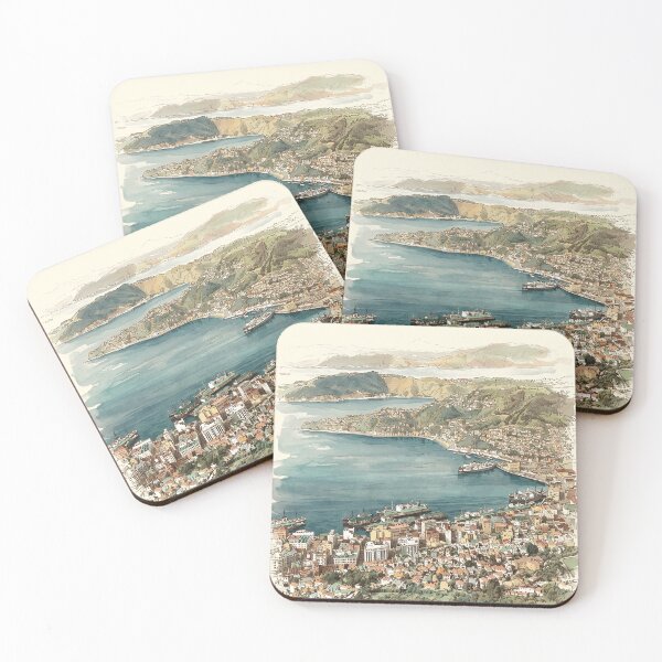 Item preview, The Wind-Swept Harbor: Vintage Wellington New Zealand Art Print designed and sold by FreiherrPK.