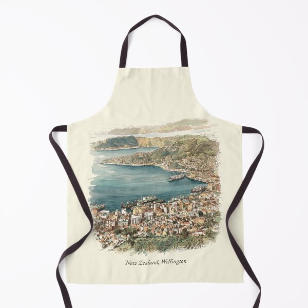 Item preview, The Wind-Swept Harbor: Vintage Wellington New Zealand Art Print designed and sold by FreiherrPK.