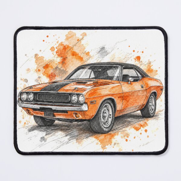 Item preview, Orange Street Legend – Pencil and Watercolor Muscle Car designed and sold by Russell Thorne.