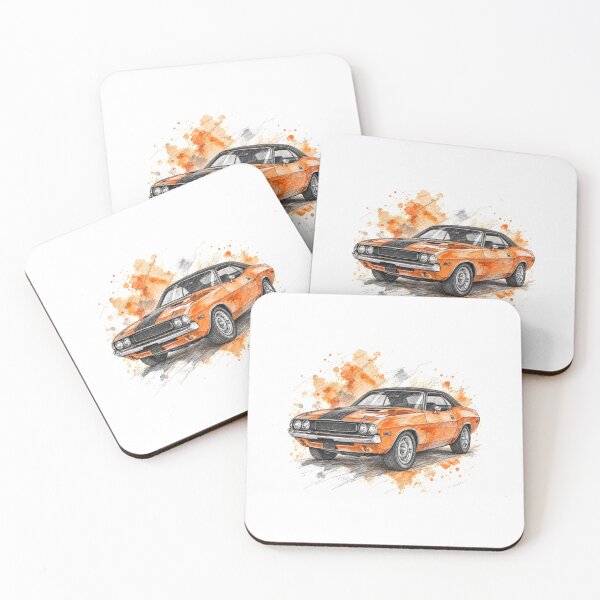 Item preview, Orange Street Legend – Pencil and Watercolor Muscle Car designed and sold by Russell Thorne.