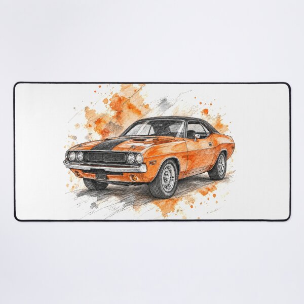 Item preview, Orange Street Legend – Pencil and Watercolor Muscle Car designed and sold by Russell Thorne.