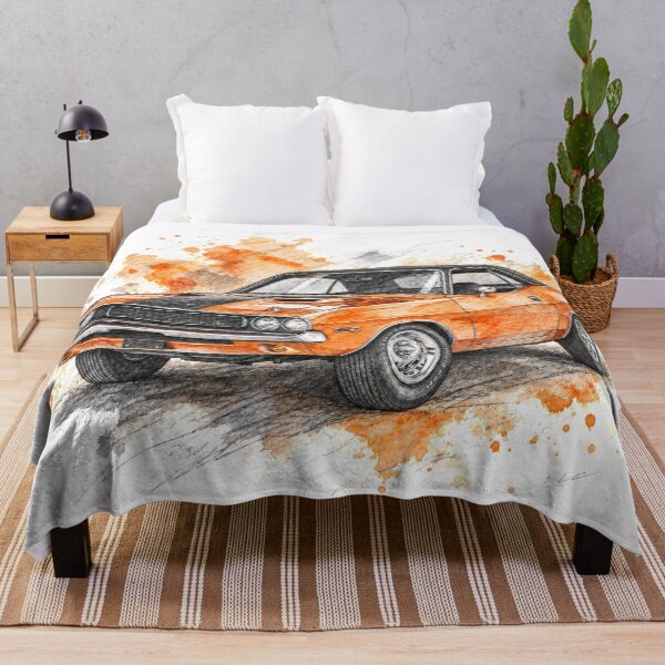 Item preview, Orange Street Legend – Pencil and Watercolor Muscle Car designed and sold by Russell Thorne.