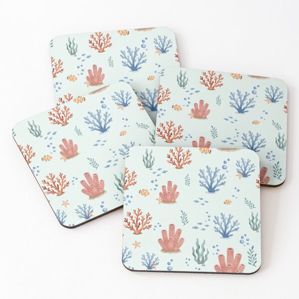 Item preview, Watercolor Coral Reef Ocean Pattern designed and sold by SheHood.