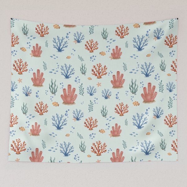 Item preview, Watercolor Coral Reef Ocean Pattern designed and sold by SheHood.