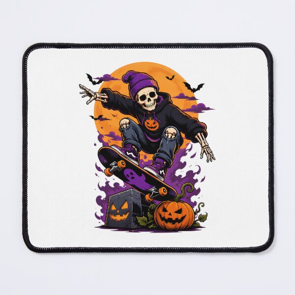 Item preview, Skeleton Skateboarding Halloween Moon Pumpkins designed and sold by Dmo3HarkoArt.