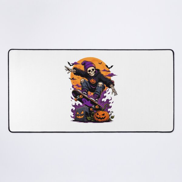 Item preview, Skeleton Skateboarding Halloween Moon Pumpkins designed and sold by Dmo3HarkoArt.