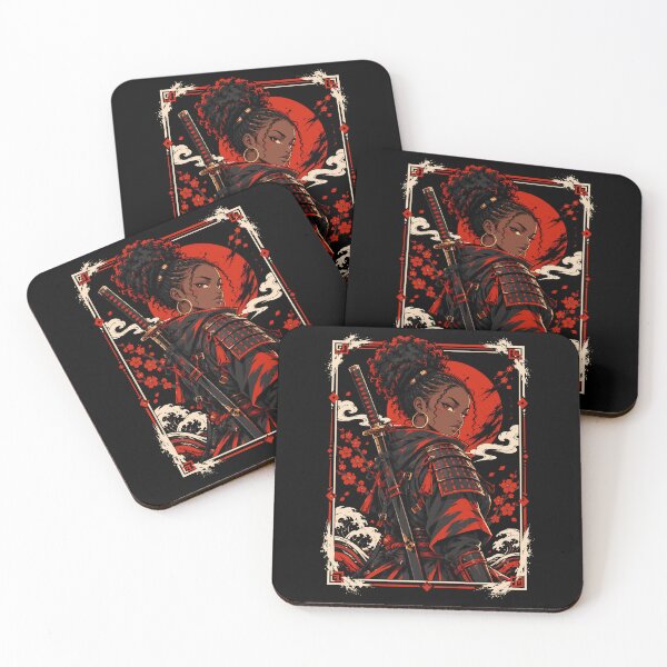 Item preview, Black Girl Samurai Warrior Japanese Fantasy Art designed and sold by andre-hollow.