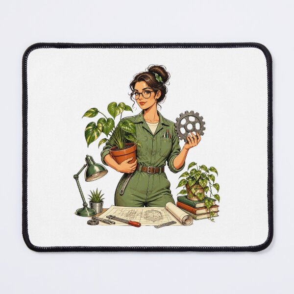 Item preview, Retro Vintage Plant Parent Mechanical Engineer Illustration designed and sold by Coco Zone .