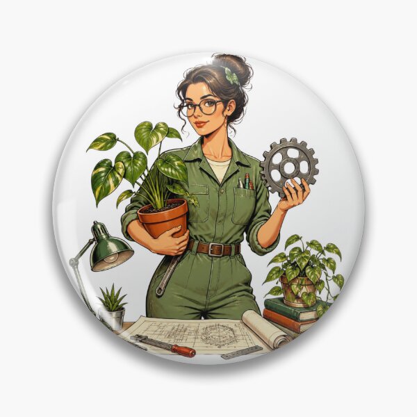 Item preview, Retro Vintage Plant Parent Mechanical Engineer Illustration designed and sold by Coco Zone .