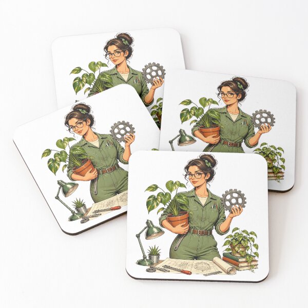 Item preview, Retro Vintage Plant Parent Mechanical Engineer Illustration designed and sold by Coco Zone .