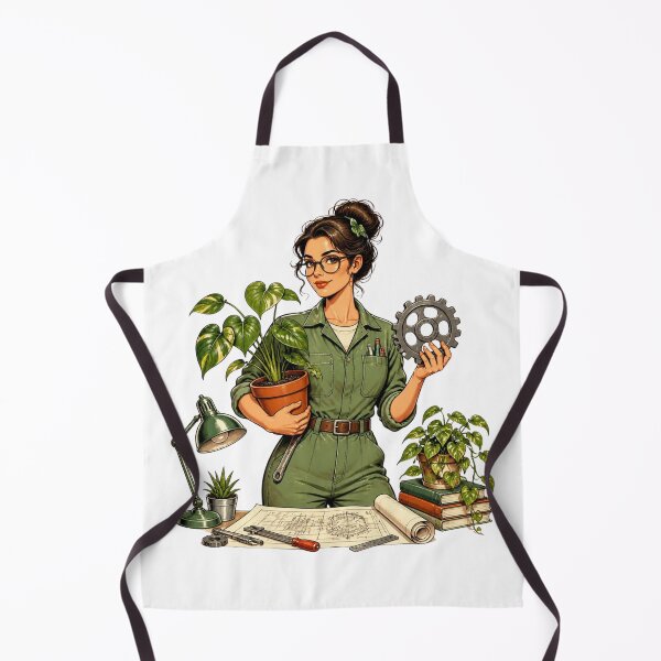 Item preview, Retro Vintage Plant Parent Mechanical Engineer Illustration designed and sold by Coco Zone .