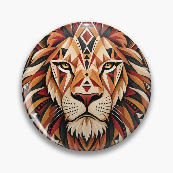 Item preview, Majestic Geometric Lion with Tribal Mandala Patterns designed and sold by Nexiralk.