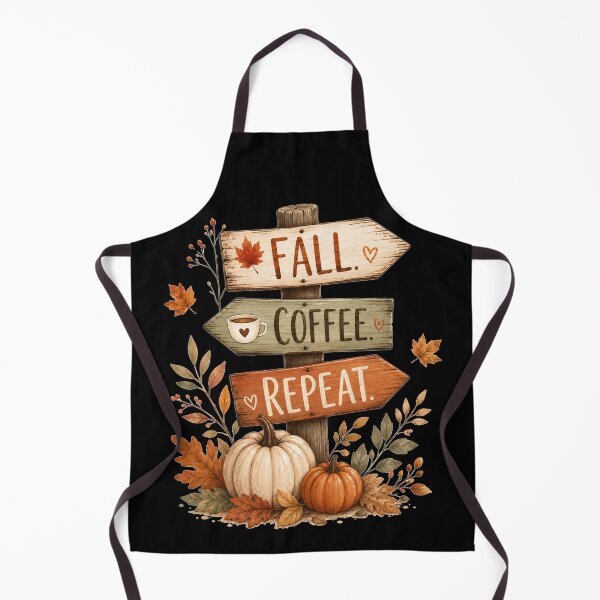 Item preview, Fall Coffee Repeat Autumn Design designed and sold by Wild Ink Studio by Barbara.