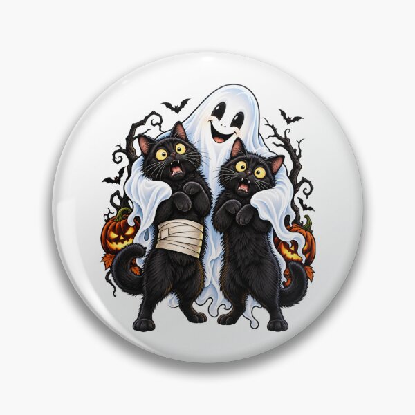 Item preview, Black cats & friendly ghost – Halloween designed and sold by Radixbarny.