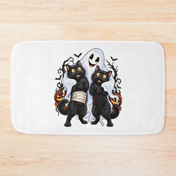 Item preview, Black cats & friendly ghost – Halloween designed and sold by Radixbarny.
