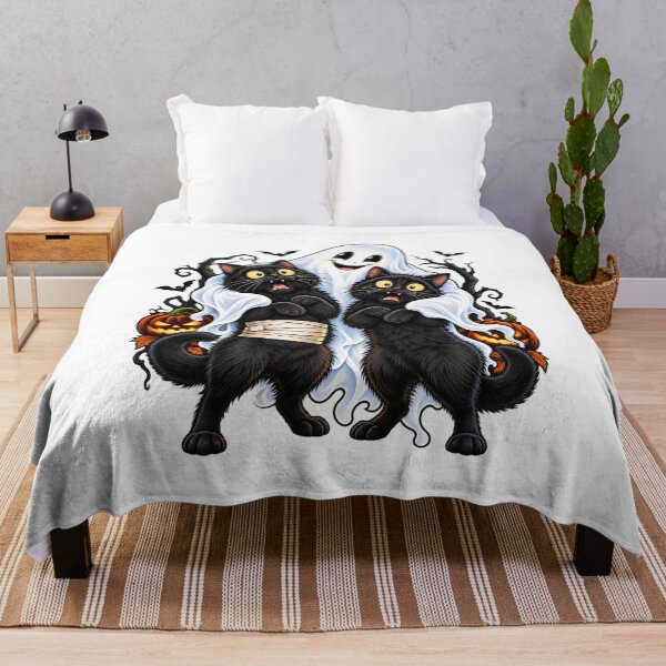Item preview, Black cats & friendly ghost – Halloween designed and sold by Radixbarny.