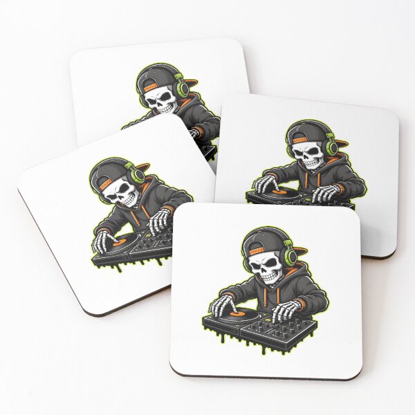 Item preview, Skeleton Playing DJ Headphones Cap Art designed and sold by Dmo3HarkoArt.
