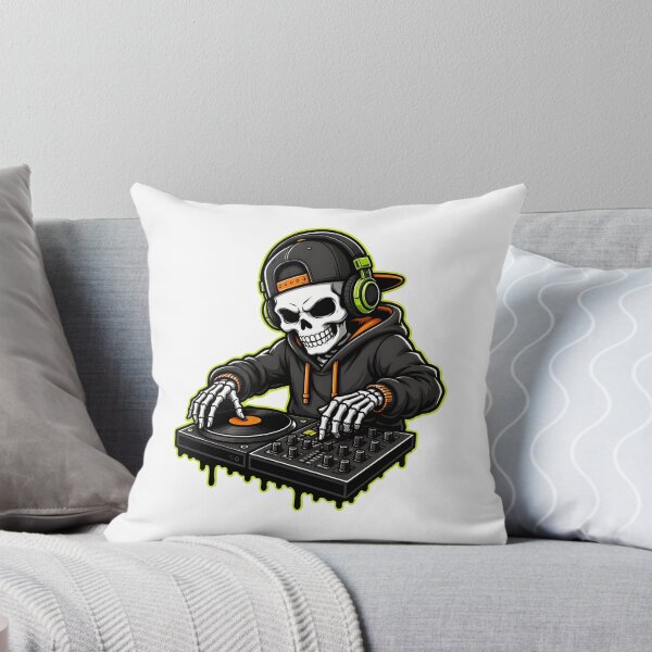 Item preview, Skeleton Playing DJ Headphones Cap Art designed and sold by Dmo3HarkoArt.